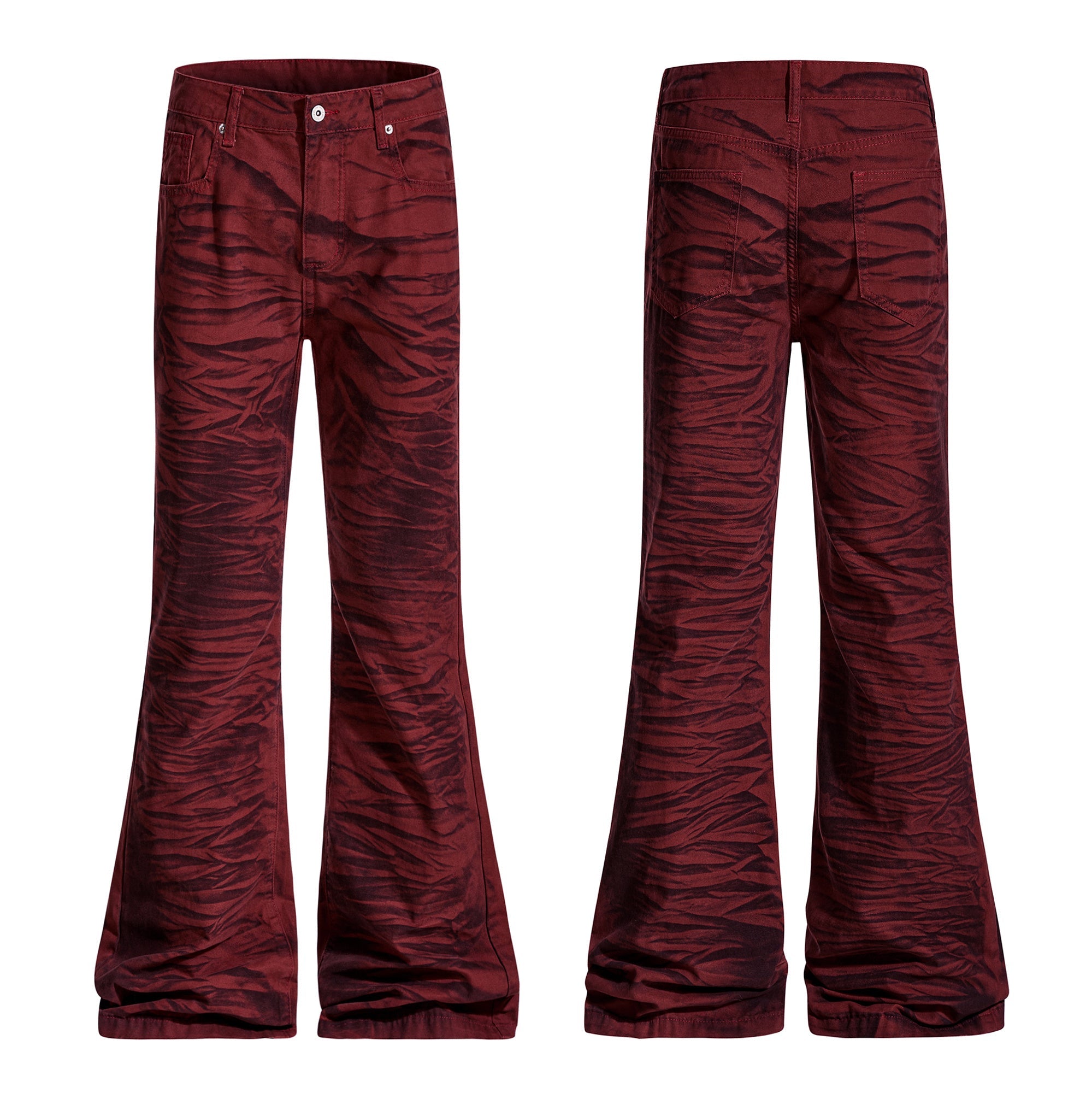 CapCabin Tiger-Pattern Flared Pants