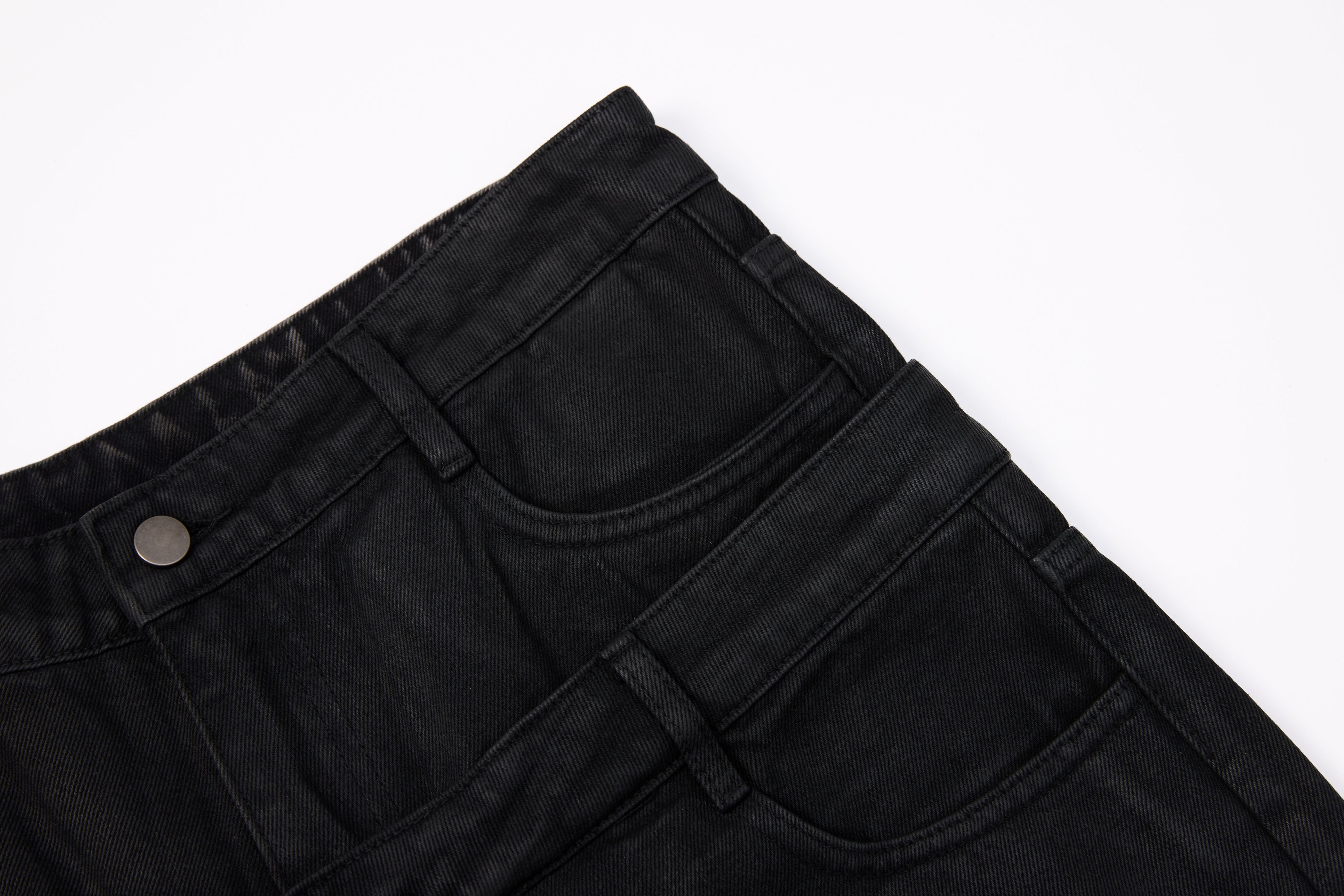 CapCabin Double-Waist Washed Wide-Leg Jeans