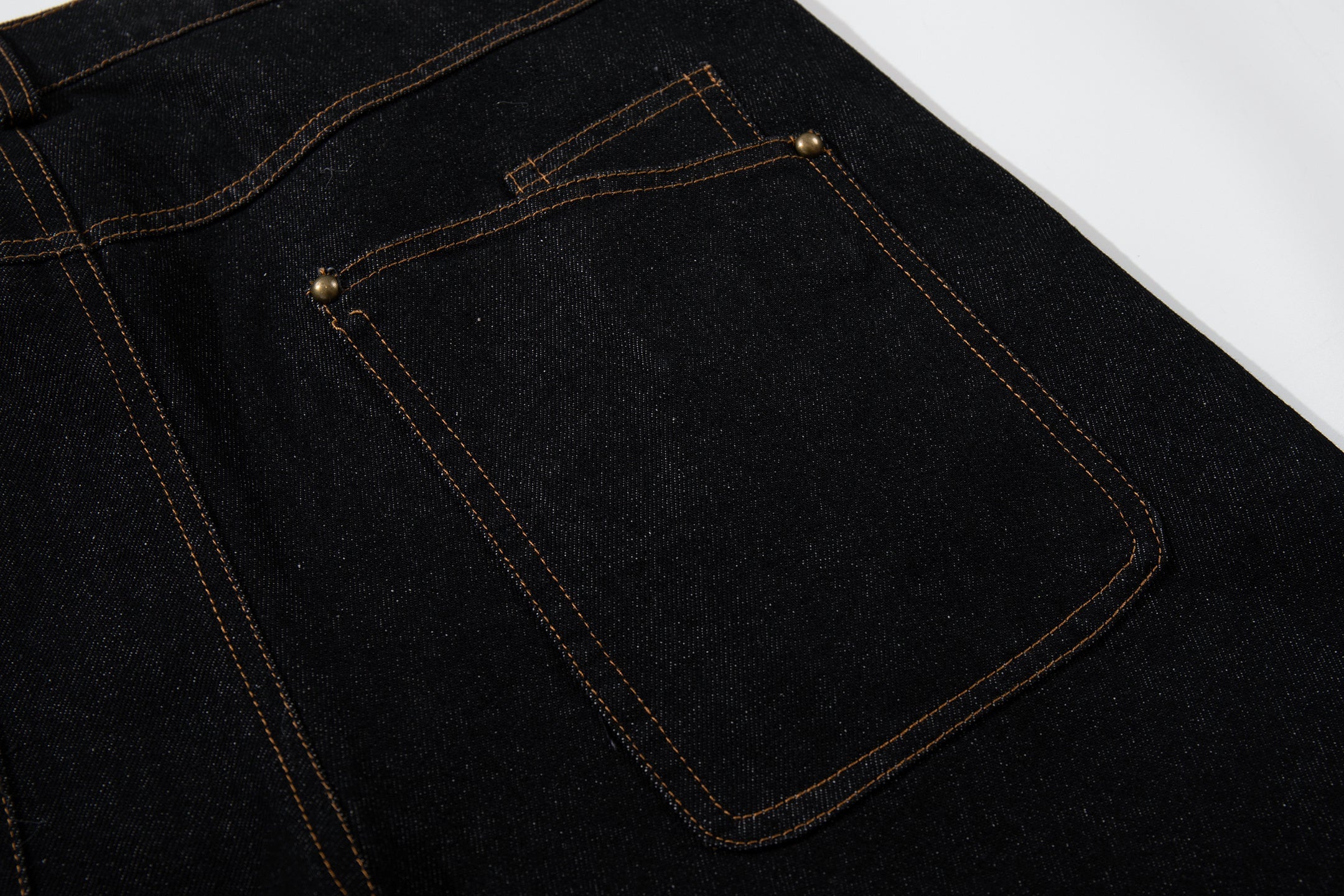 CapCabin Curved Panel Wide Leg Denim Pants