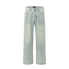 WELLDONE Washed Light Blue Straight-Leg Jeans