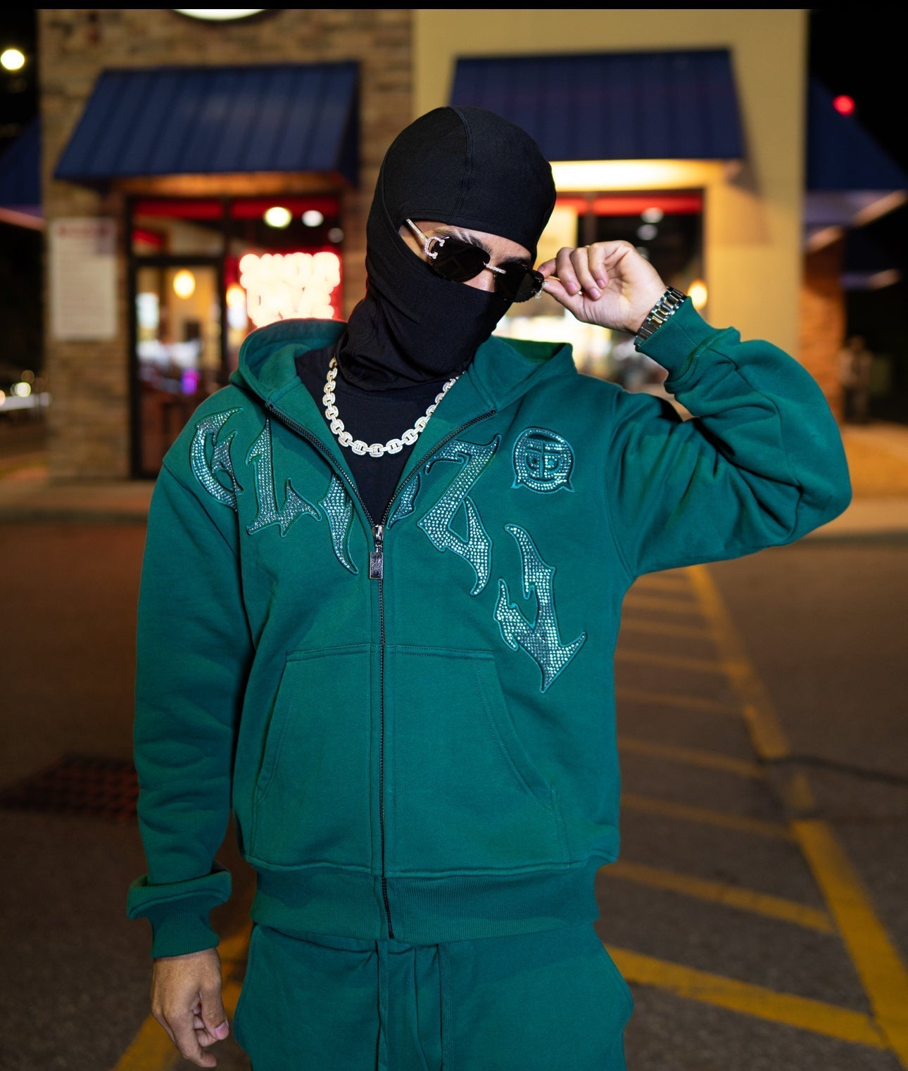 GLAZA GOD Sweatshirt Sets -GREEN