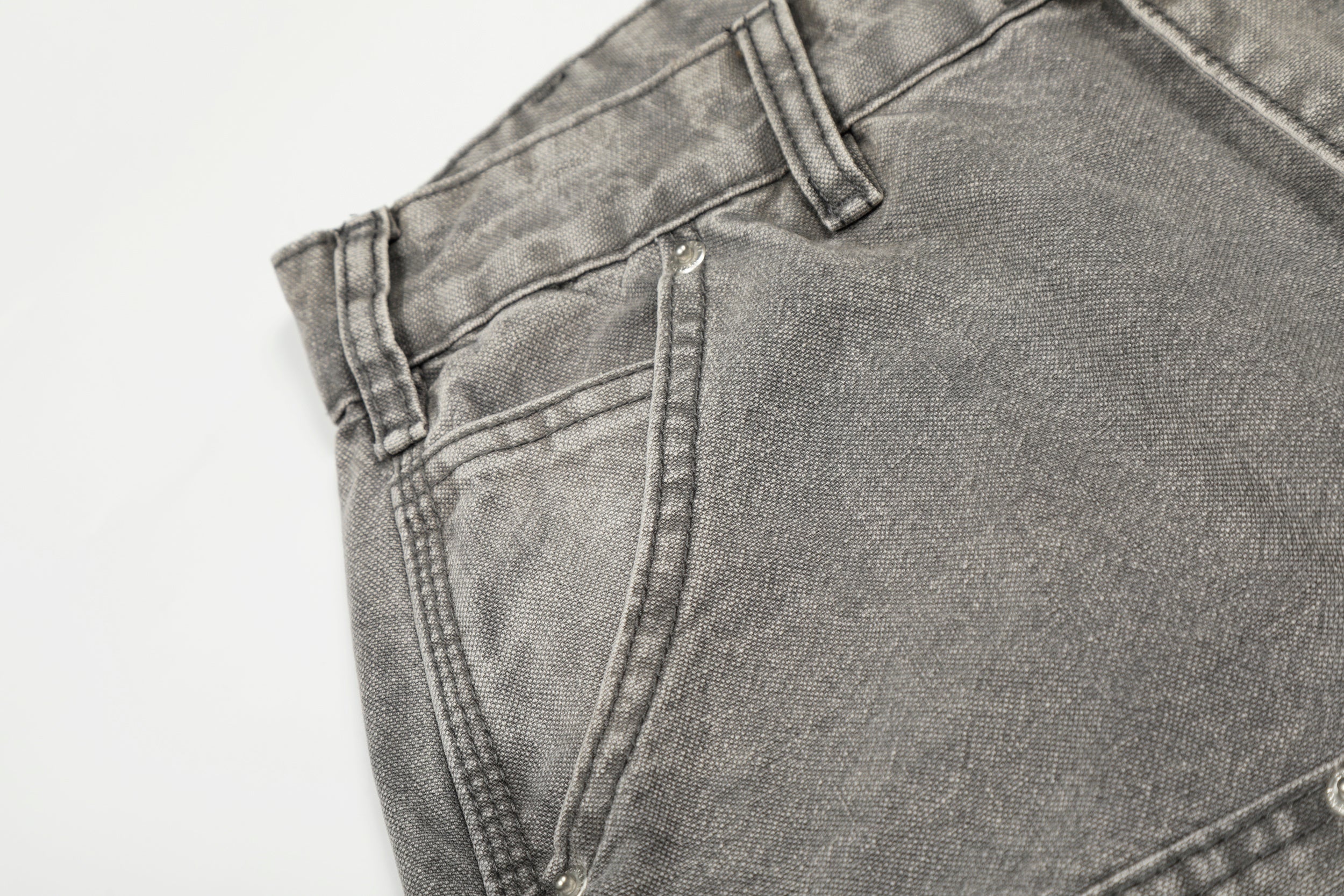 CapCabin Washed Utility Distressed Denim Jeans