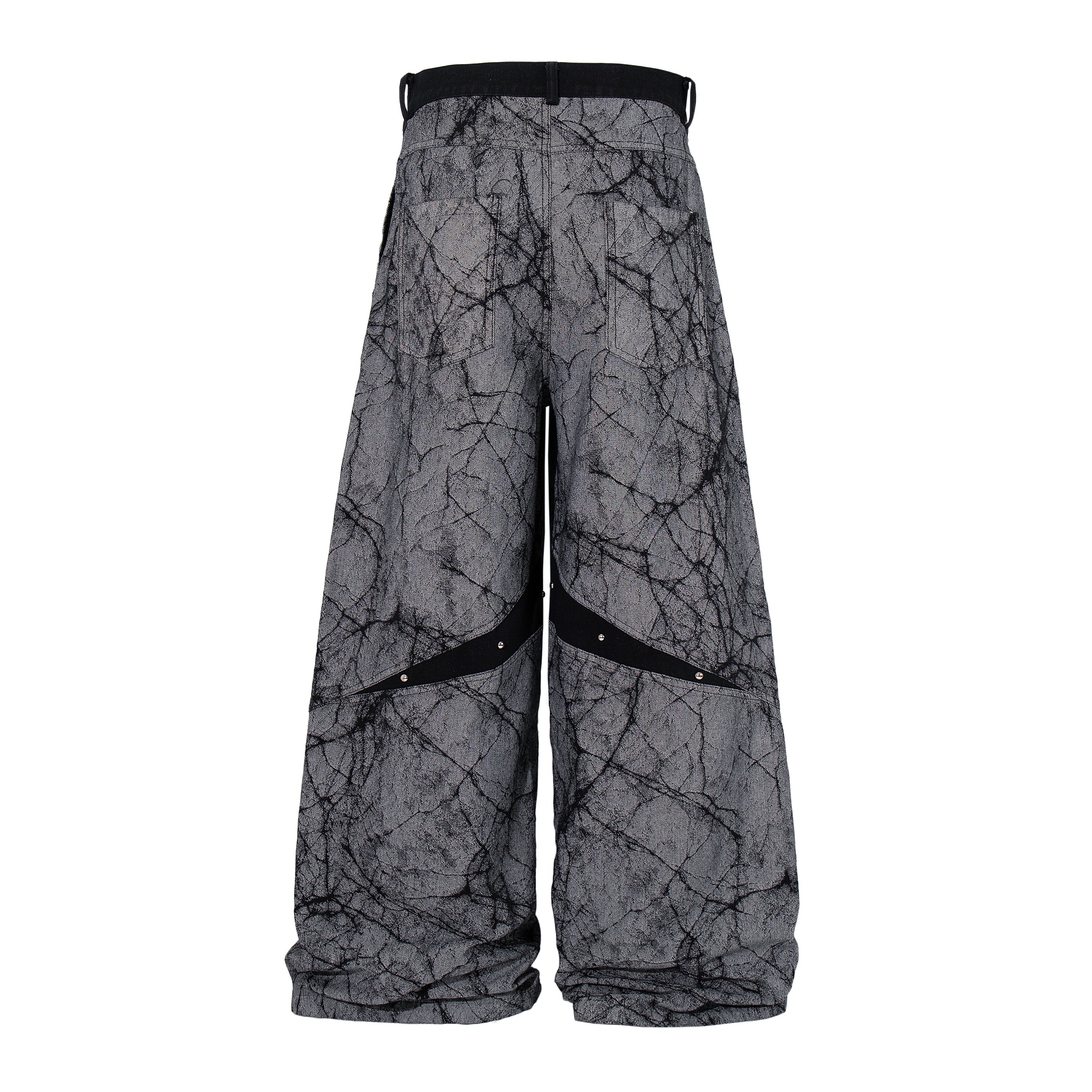 CapCabin Graphic Panel Wide Leg Denim Pants